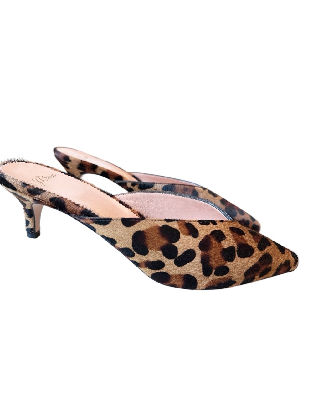 J. Crew Sophia Kitten Heels in Leopard Calf Hair 7.5 - Picture 3 of 9